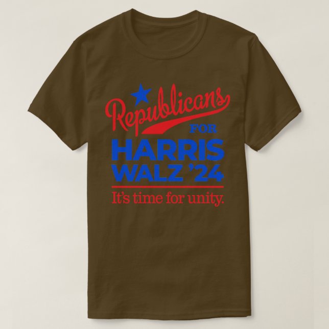 Republicans For Walz Time for Unity T-Shirt (Design Front)