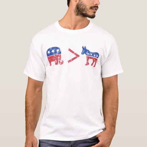 Republicans greater than Democrats t shirt