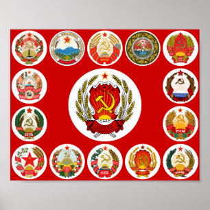 Republics of the Soviet Union - changre background Poster