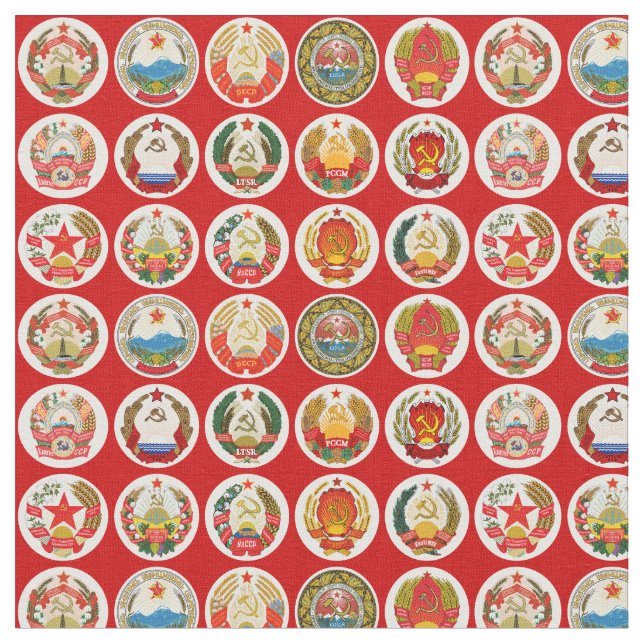 Republics of the Soviet Union Fabric (Close Up)