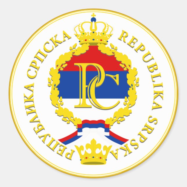 Republika Srpska Classic Round Sticker (Front)