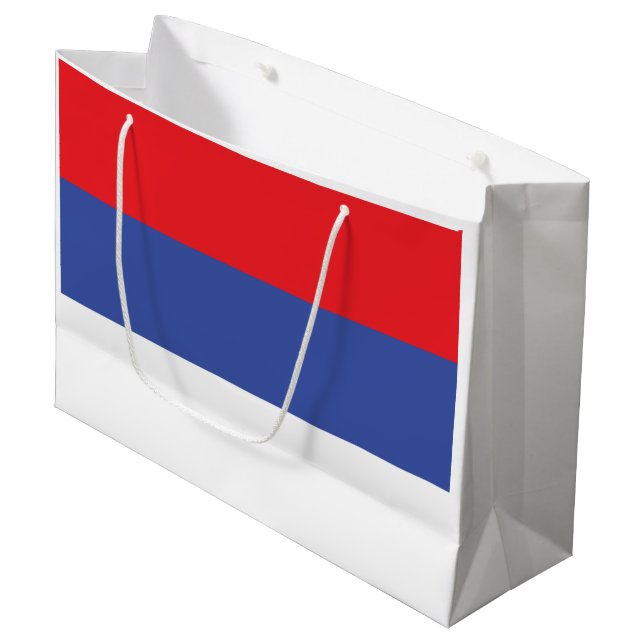 Republika Srpska Flag Large Gift Bag (Front Angled)
