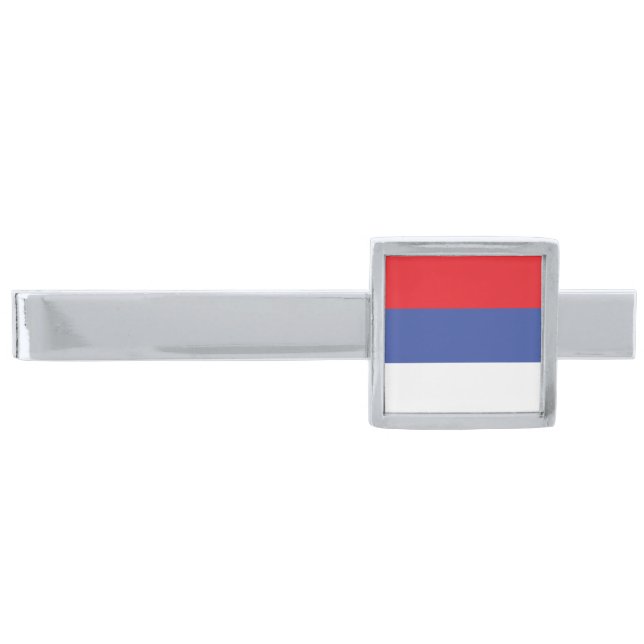 Republika Srpska Flag Silver Finish Tie Bar (Front)