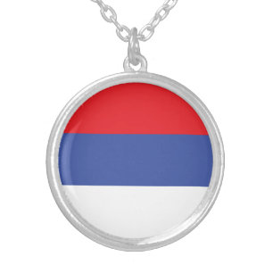Republika Srpska Flag Silver Plated Necklace