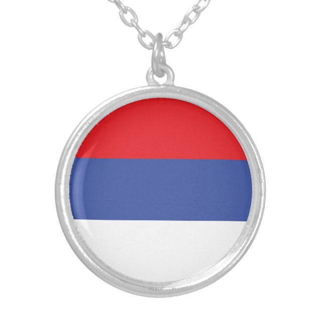 Republika Srpska Flag Silver Plated Necklace (Front)