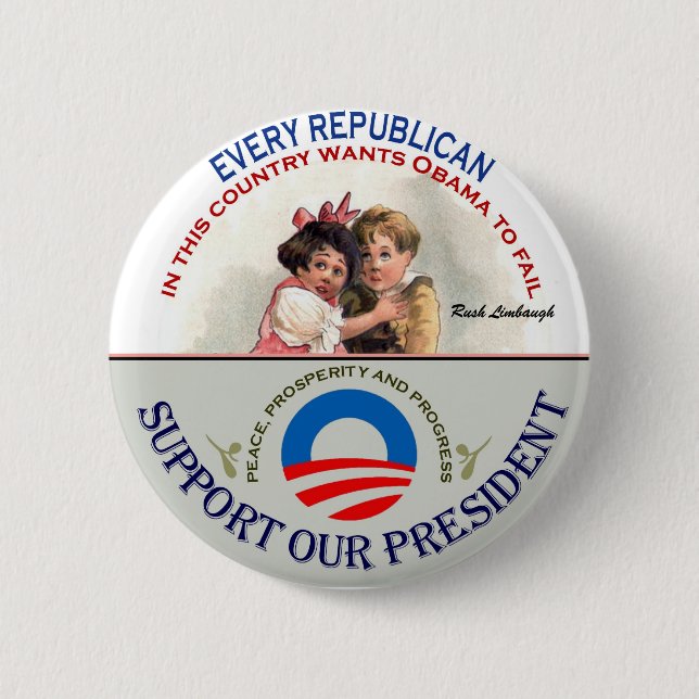 Republincans and Limbaugh Button (Front)