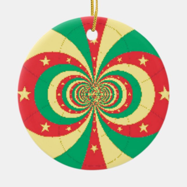 République du Cameroun five-pointed star Ceramic Ornament (Front)