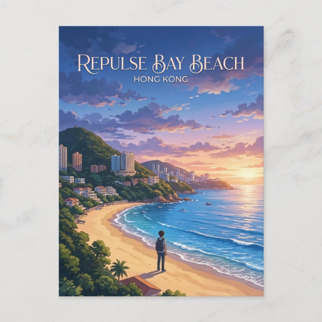 Repulse Bay Beach Hong Kong Postcard (Front)