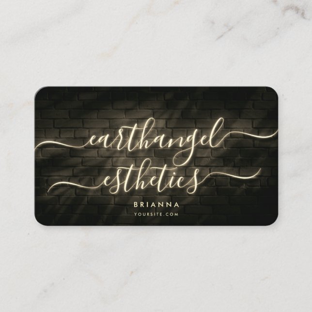 Request: Earthangel Esthetics Glow Script  Business Card (Front)