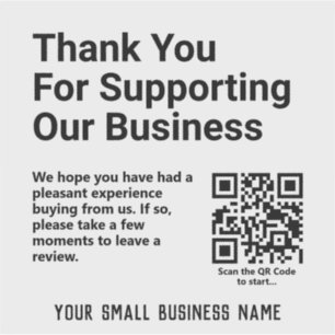 Request that Customers Leave a Review QR Code Sticker
