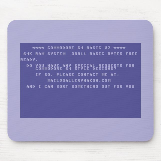 Request Your Custom Commodore 64 Design Mouse Pad (Front)