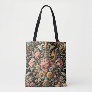 Requiem for Arcana – Gothic Floral Design Tote Bag