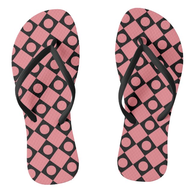 Rereo Dots Black Flip Flops (Footbed)