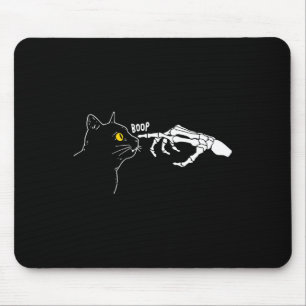 Rero Vintage Black Cat Skeleton Hand Boop Hallowee Mouse Pad