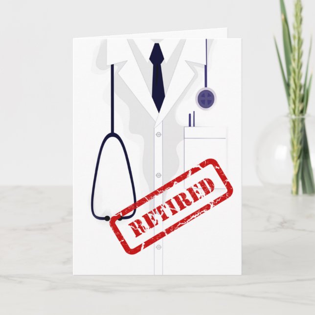 Rertired Doctor Medical Coat Male Custom Card (Front)