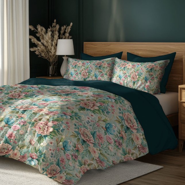 Rerto Rococo Bedding Featuring Graceful Flowers Duvet Cover (Rerto Rococo Bedding Featuring Graceful Flowers Duvet Cover)