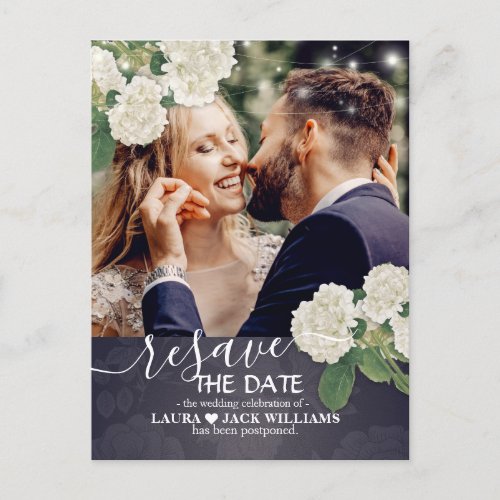 Resave the Date Wedding Postponement Rescheduled Announcement Postcard