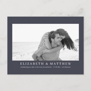 Rescheduled Wedding Announcement Modern Photo Postcard