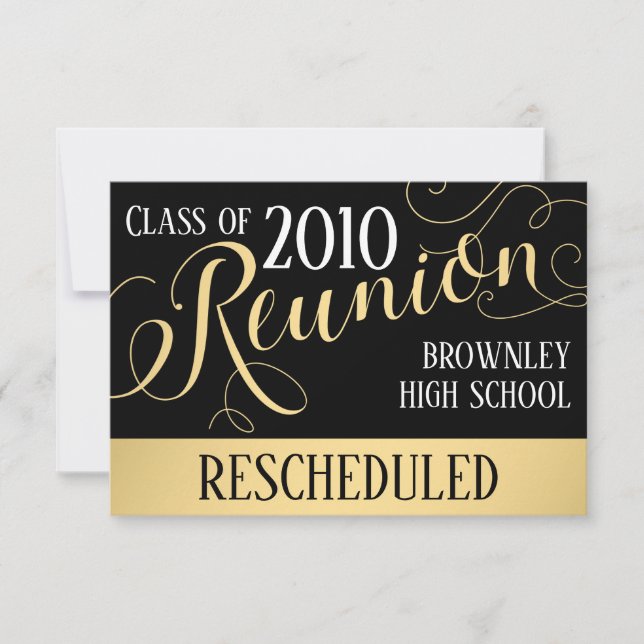 Rescheduling of class or school reunion invitation (Front)