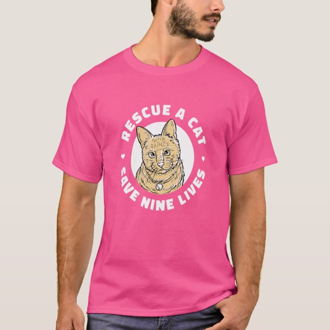 Rescue A Cat Save Nine Lives Cat Owner Animals Kit T-Shirt (Front)