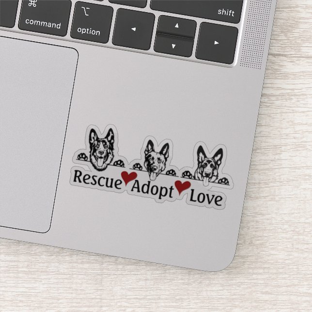 Rescue Adopt Love | Custom Vinyl Sticker (Detail)