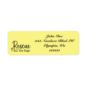 Rescue All Dogs Pet Rescue Return Address Labels