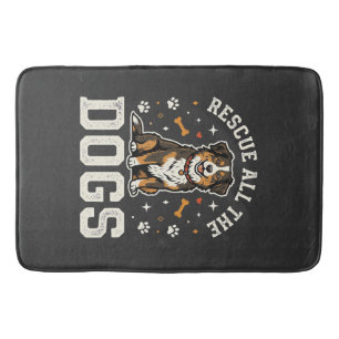 Rescue All The Dogs Vintage Dog Bath Mat