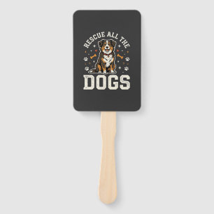 Rescue All The Dogs Vintage Dog Hand Fan