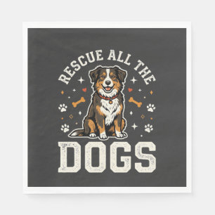 Rescue All The Dogs Vintage Dog Napkins