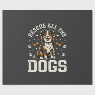 Rescue All The Dogs Vintage Dog Wrapping Paper