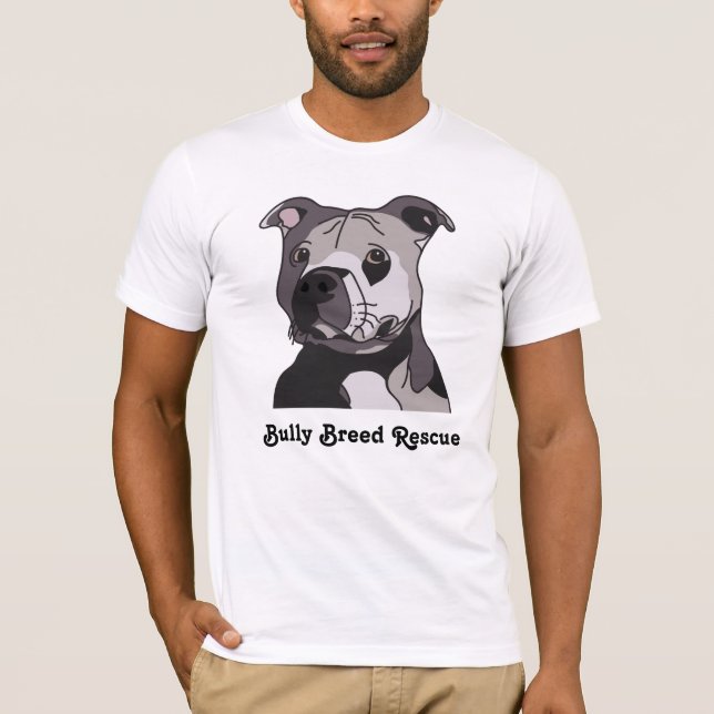 Rescue American Bulldog Pit Bull Terrier Portrait T-Shirt (Front)