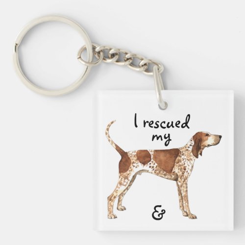 Rescue American English Coonhound Keychain