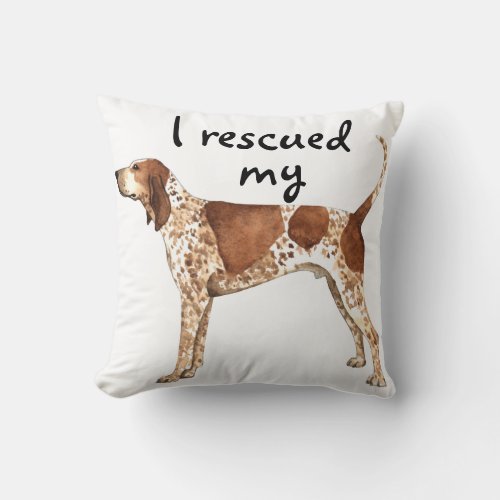 Rescue American English Coonhound Throw Pillow