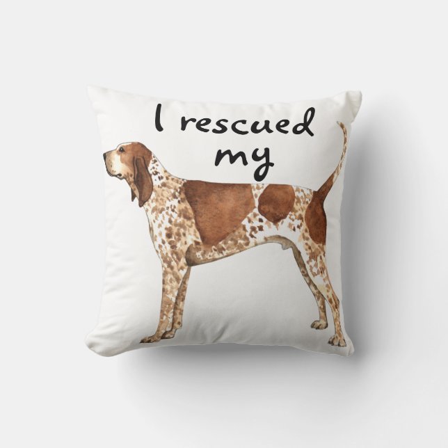 Rescue American English Coonhound Throw Pillow (Front)