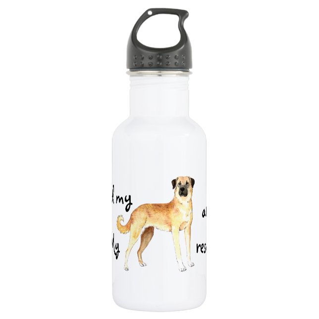 Rescue Anatolian Shepherd Dog Stainless Steel Water Bottle (Front)