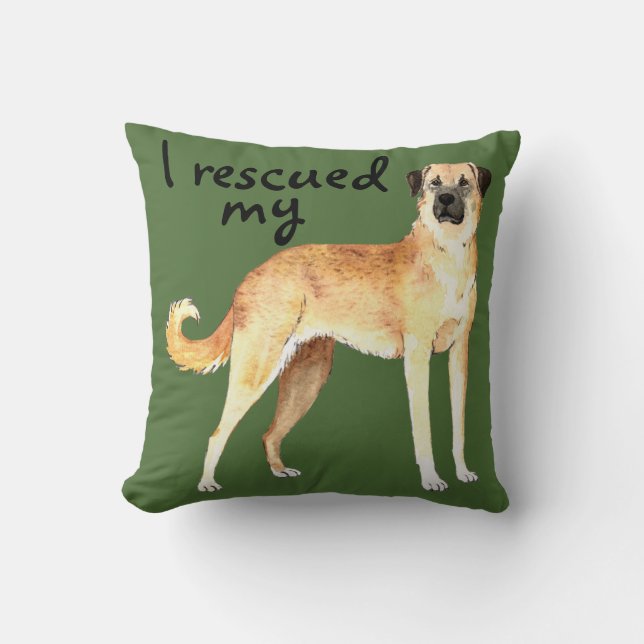 Rescue Anatolian Shepherd Throw Pillow (Front)