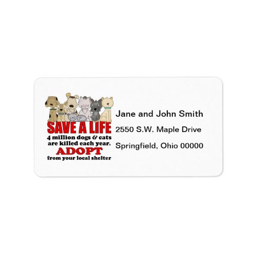 Rescue Animals Label