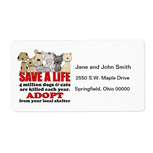 Rescue Animals Label