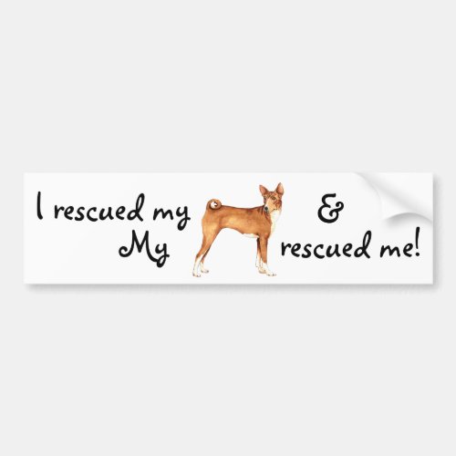 Rescue Basenji Bumper Sticker