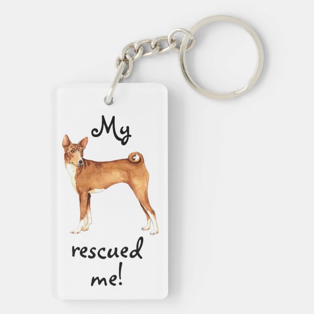 Rescue Basenji Keychain (Back)
