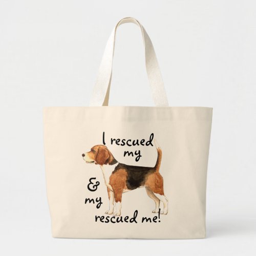 Rescue Beagle Large Tote Bag
