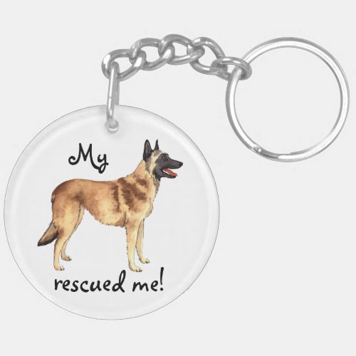 Rescue Belgian Malinois Keychain