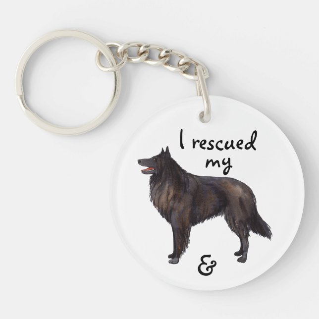 Rescue Belgian Sheepdog Keychain (Front)