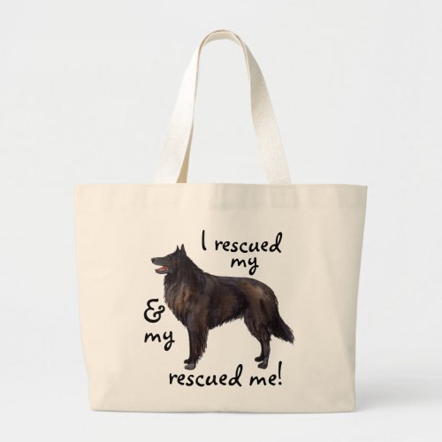 Rescue Belgian Sheepdog Large Tote Bag