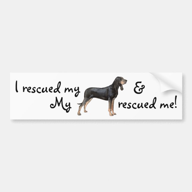 Rescue Black and Tan Coonhound Bumper Sticker (Front)