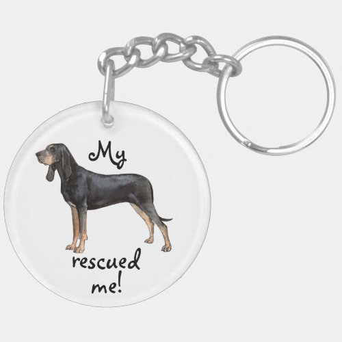 Rescue Black and Tan Coonhound Keychain