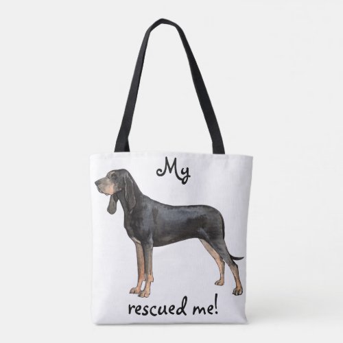 Rescue Black and Tan Coonhound Tote Bag