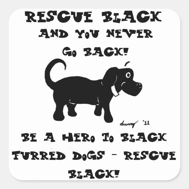 Rescue Black Dogs Stickers - Set of 20 (Front)