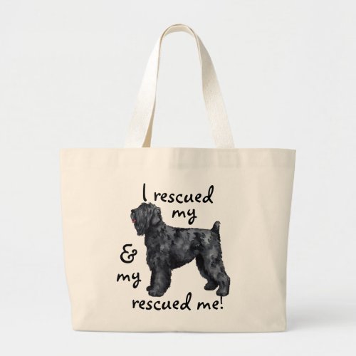 Rescue Black Russian Terrier Large Tote Bag