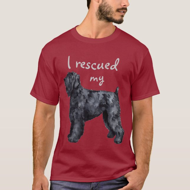 Rescue Black Russian Terrier T-Shirt (Front)